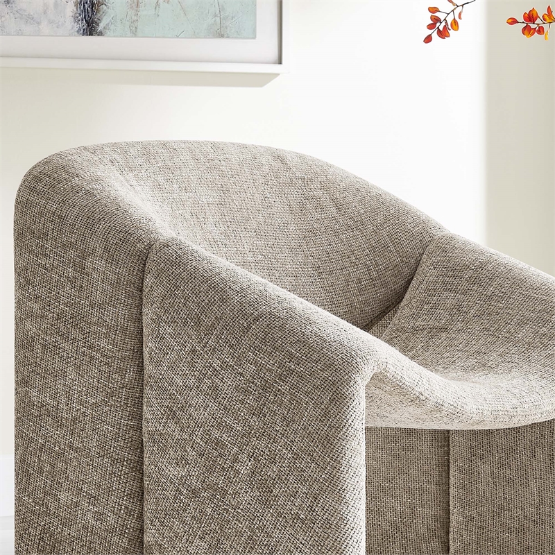 Pemberly Row Modern Fabric Accent Chair in Khaki - 29.5