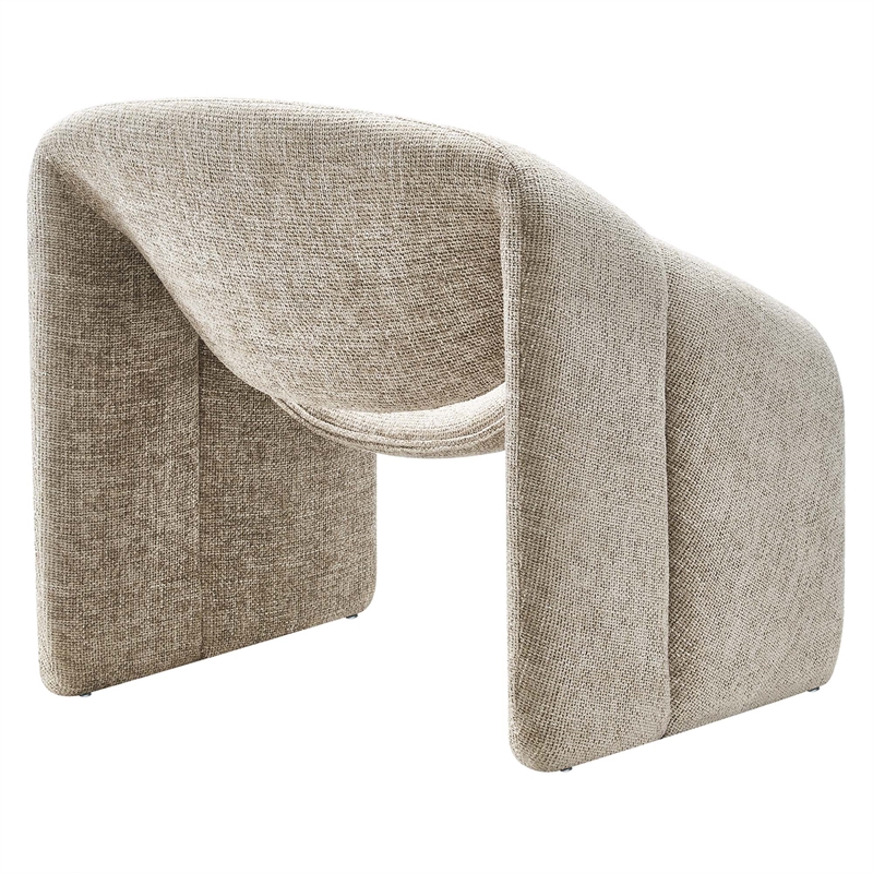 Pemberly Row Modern Fabric Accent Chair in Khaki - 29.5