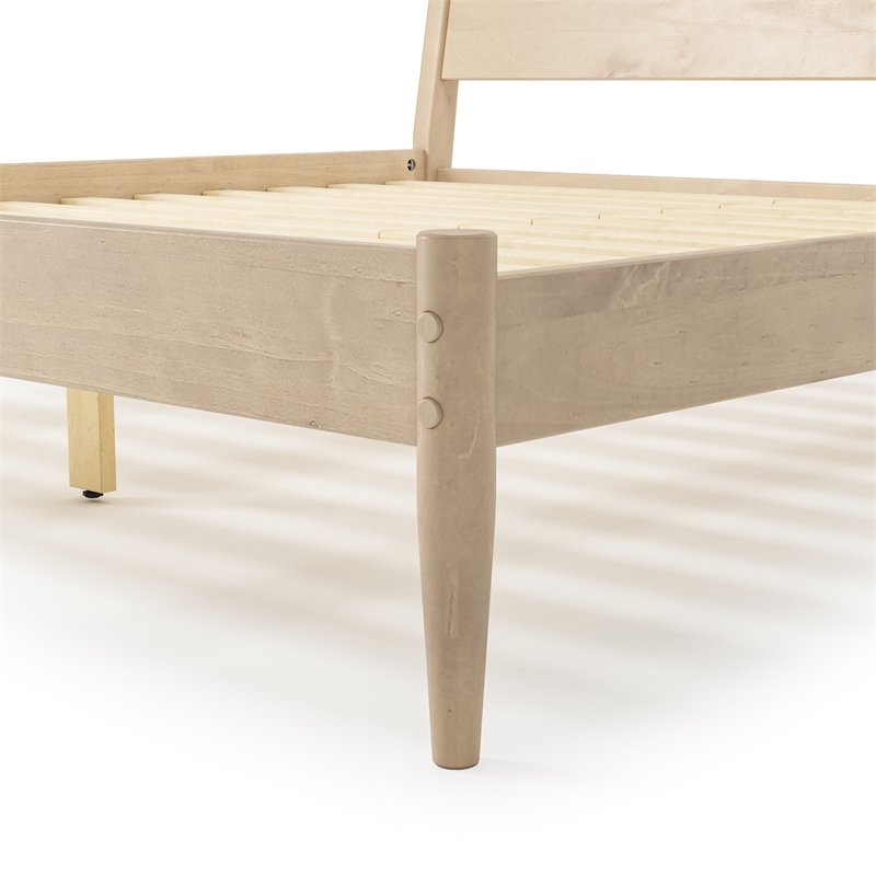 Pemberly Row Mid-Century Wood Panel Bed King Size Light Oak - 43.5