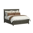 Pemberly Row Transitional Wood King Storage 5PC Bedroom Set in Gray