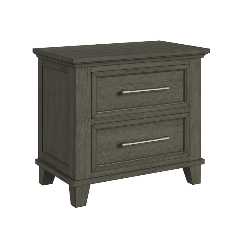 Pemberly Row Transitional Wood King Storage 5PC Bedroom Set in Gray