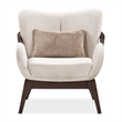 Pemberly Row Transitional Velvet Accent Chair in Porcini/Warm Pecan