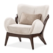 Pemberly Row Transitional Velvet Accent Chair in Porcini/Warm Pecan