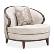 Pemberly Row Transitional Velvet Matching Chair in Porcini/Warm Pecan