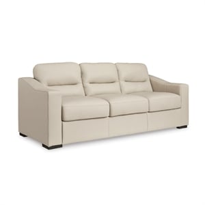 Pemberly Row Contemporary Leather Almond Sofa - 40&quotHx93&quotWx40&quotD