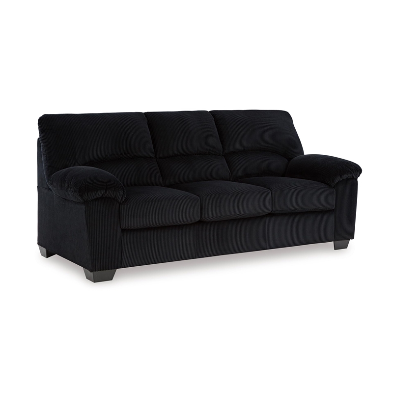 Pemberly Row Contemporary Polyester Onyx Sofa - 40