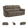 Pemberly Row Contemporary Faux Leather Gray Reclining Sofa - 43