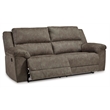 Pemberly Row Contemporary Faux Leather Gray Reclining Sofa - 43