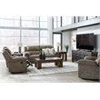 Pemberly Row Contemporary Faux Leather Gray Reclining Sofa - 43