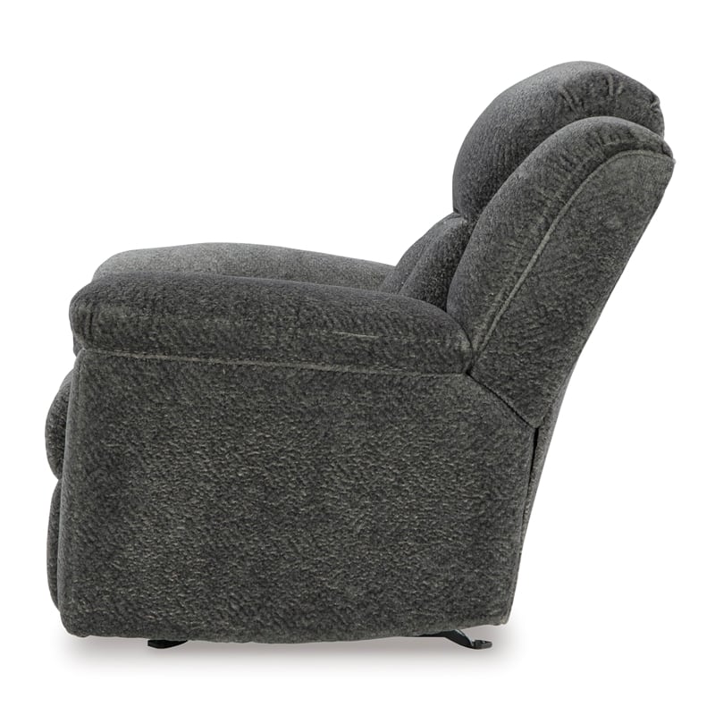 Pemberly Row Contemporary Polyester Graphite Recliner - 42