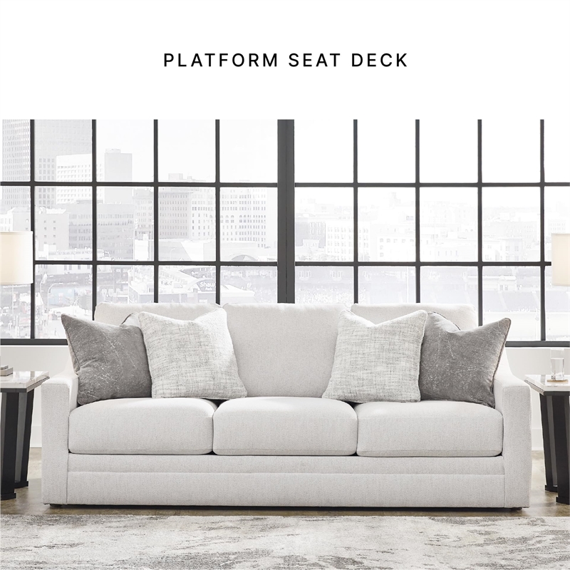 Pemberly Row Contemporary Polyester Light Gray Sofa - 37