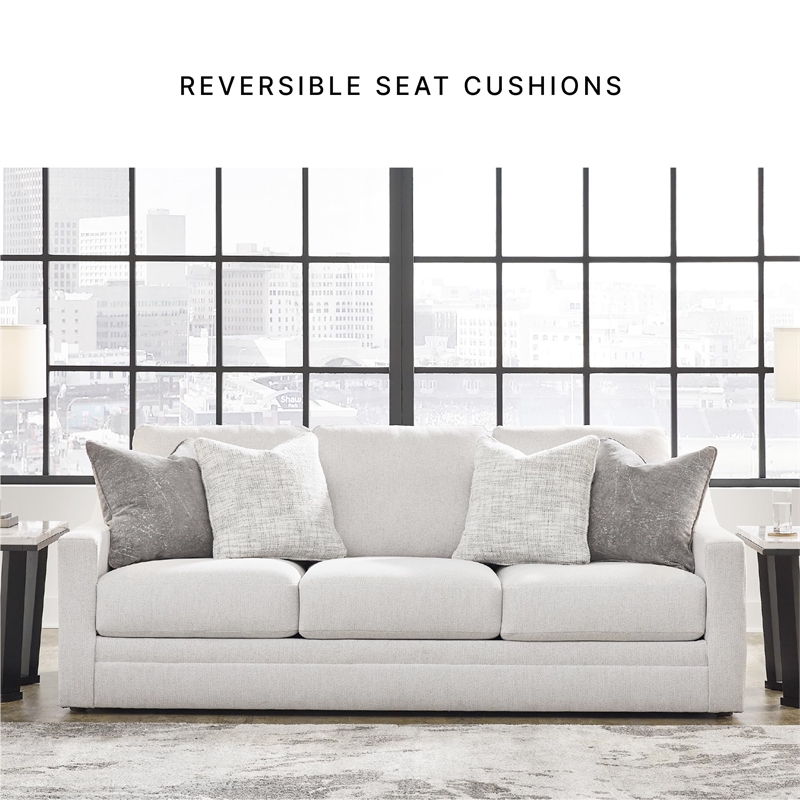 Pemberly Row Contemporary Polyester Light Gray Sofa - 37