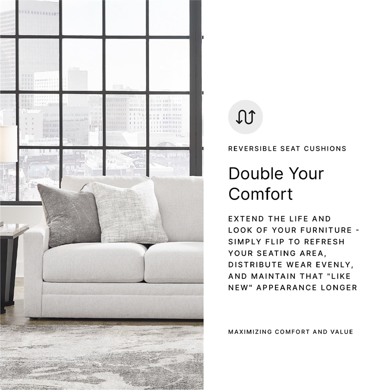 Pemberly Row Contemporary Polyester Light Gray Sofa - 37