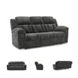 Pemberly Row Contemporary Polyester Gray Reclining Sofa - 42