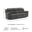 Pemberly Row Contemporary Polyester Gray Reclining Sofa - 42