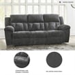 Pemberly Row Contemporary Polyester Gray Reclining Sofa - 42