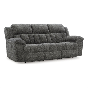Pemberly Row Contemporary Polyester Gray Reclining Sofa - 42&quotHx91&quotWx40&quotD