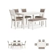 Pemberly Row Contemporary Wood Antique White Dining Table Set
