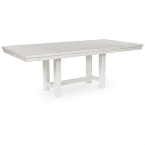 Pemberly Row Contemporary Wood White Antique Dining Extension Table