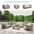 Pemberly Row Contemporary Wicker / Rattan Beige Outdoor Loveseat