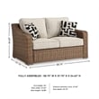 Pemberly Row Contemporary Wicker / Rattan Beige Outdoor Loveseat
