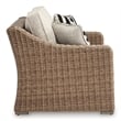 Pemberly Row Contemporary Wicker / Rattan Beige Outdoor Loveseat