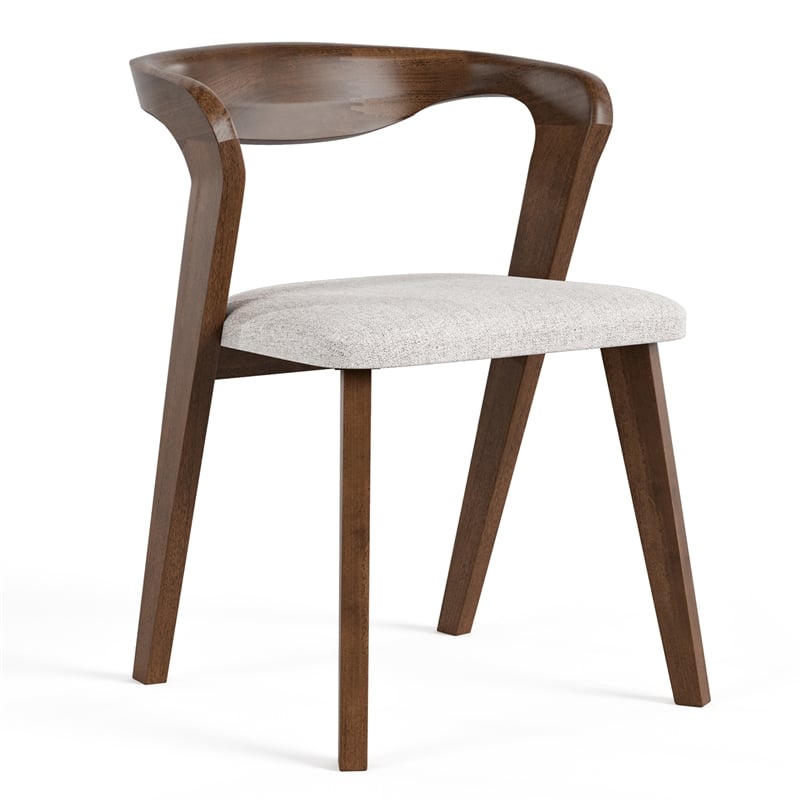 Pemberly Row Mid-Century Solid Wood Side Chairs in Rich Walnut (Set of 2)