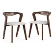 Pemberly Row Mid-Century Solid Wood Side Chairs in Rich Walnut (Set of 2)