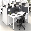 Pemberly Row Engineered Wood 60W 2-Person Cubicle with Tackboard in White
