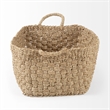 Pemberly Row Light Brown Seagrass Rectangular Basket W/ Handles in Set Of 3
