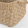 Pemberly Row Light Brown Seagrass Rectangular Basket W/ Handles in Set Of 3