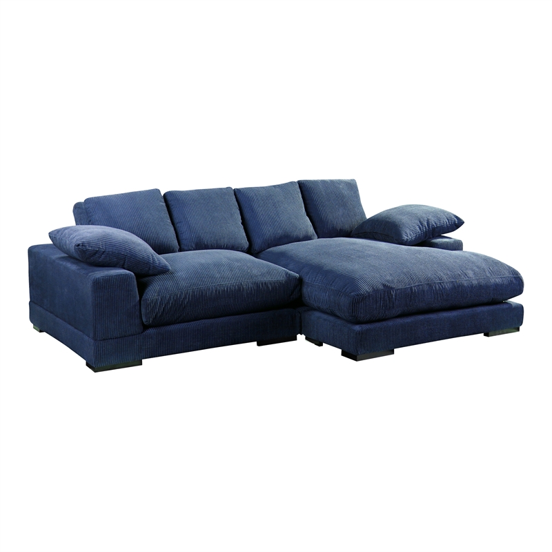 Pemberly Row Contemporary Fabric Sectional Blue - 34