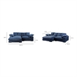 Pemberly Row Contemporary Fabric Sectional Blue - 34