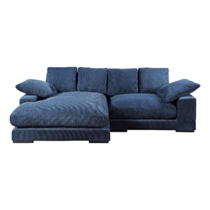 Pemberly Row Contemporary Fabric Sectional Blue - 34&quotHx106&quotWx46&quotD