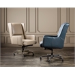 Pemberly Row Executive Swivel Tilt Chair with Blue Leather Furnishings