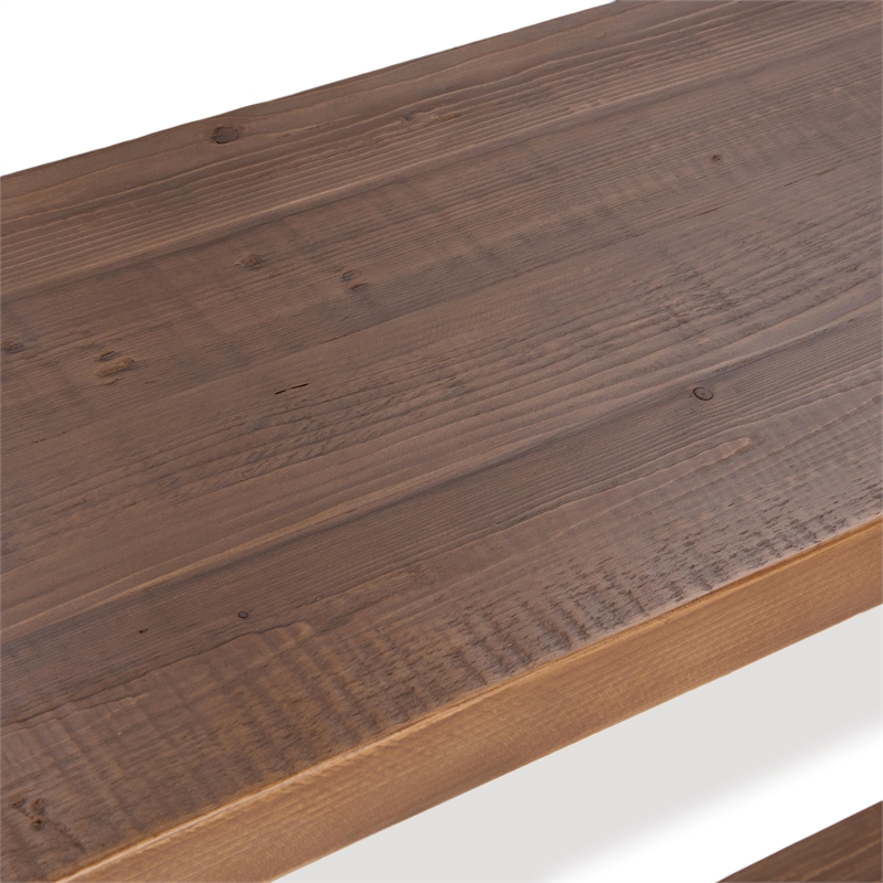 Pemberly Row Transitional Reclaimed Pine Wood Console Table in Mission Brown
