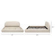 Pemberly Row Puffy Grounded Upholstered Platform Bed in Light Beige Chenille