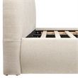 Pemberly Row Puffy Grounded Upholstered Platform Bed in Light Beige Chenille