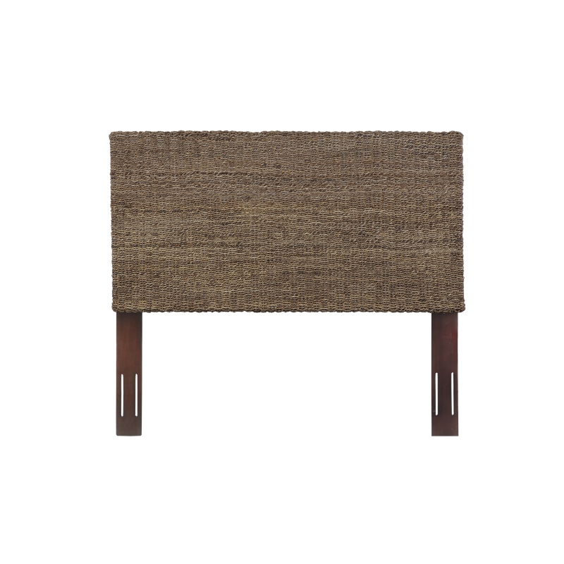 Pemberly Row Rattan Natural Wilmington Queen Banana Leaf Panel Headboard