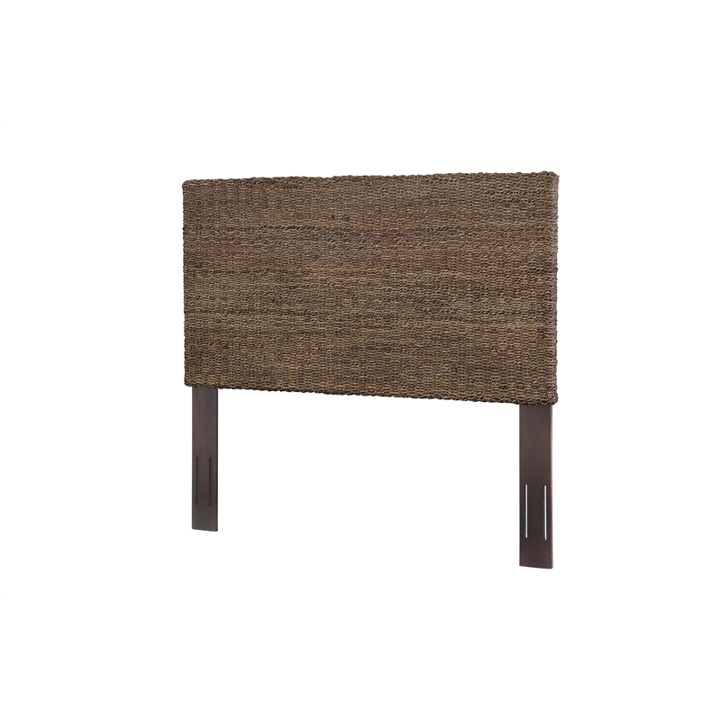 Pemberly Row Rattan Natural Wilmington Queen Banana Leaf Panel Headboard