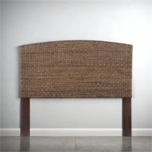 Pemberly Row Rattan Natural Clifton Queen Banana Leaf Panel Headboard