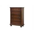Pemberly Row Contemporary Wood Vintage Bronze Chest in Rustic Cherry