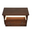 Pemberly Row Contemporary Wood Vintage Bronze Chest in Rustic Cherry