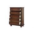 Pemberly Row Contemporary Wood Vintage Bronze Chest in Rustic Cherry