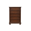 Pemberly Row Contemporary Wood Vintage Bronze Chest in Rustic Cherry