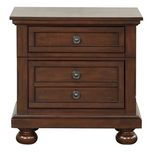 Pemberly Row Traditional Wood Vintage Cherry Nightstand in Rustic Cherry