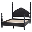 Pemberly Row Farmhouse Wood Four-Poster Platform Bed Black King
