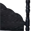 Pemberly Row Farmhouse Wood Four-Poster Platform Bed Black King