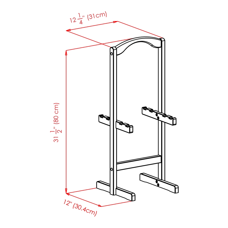 Pemberly Row Solid Wood Corbett 4 Oversized Snack Table and Stand Coffee Finish