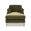 Pemberly Row Modern Farmhouse Chaise Lounge Chair Olive Green Performance Velvet
